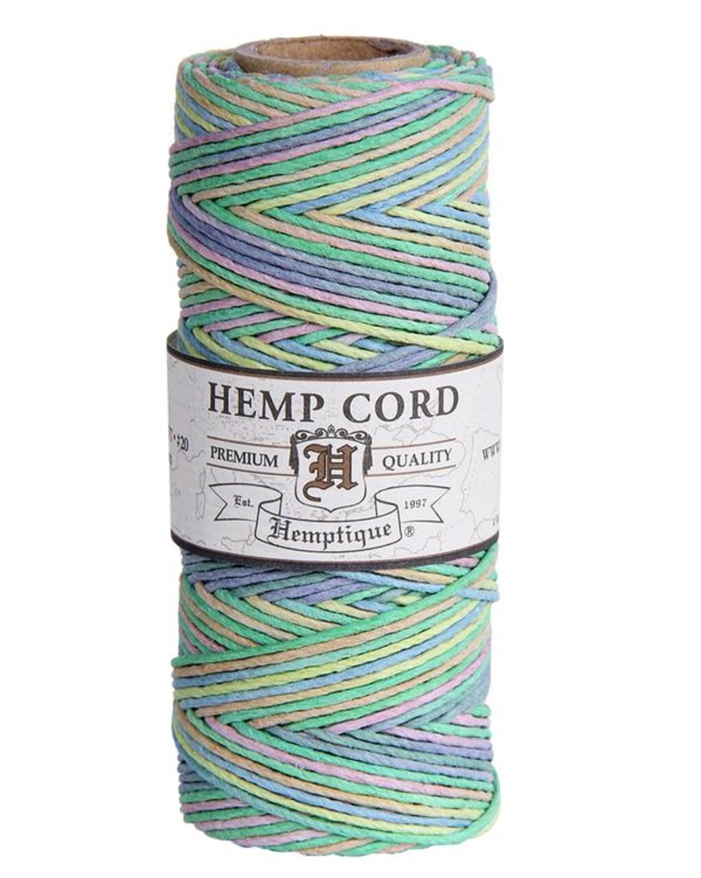 Hemptique 1mm #20 Variegated Hemp Cord Spools Eco Friendly Sustainable Naturally Grown Jewelry Bracelet Making Paper Crafting Scrapbooking Bookbinding Mixed Media Crocheting Macrame Seasonal Holiday Gift Wrapping Outdoor Gardening